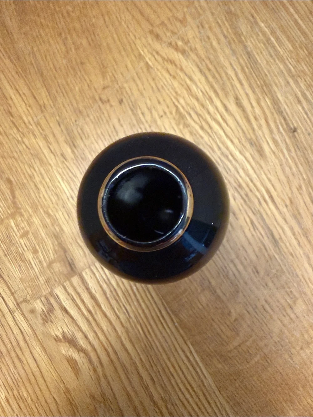 Black Vase with Gold Butterfly Accent - Unbranded